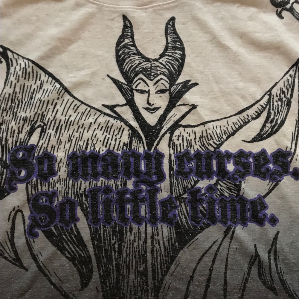 NWT Disney Maleficent Ombré Cap Sleeve Tee Large